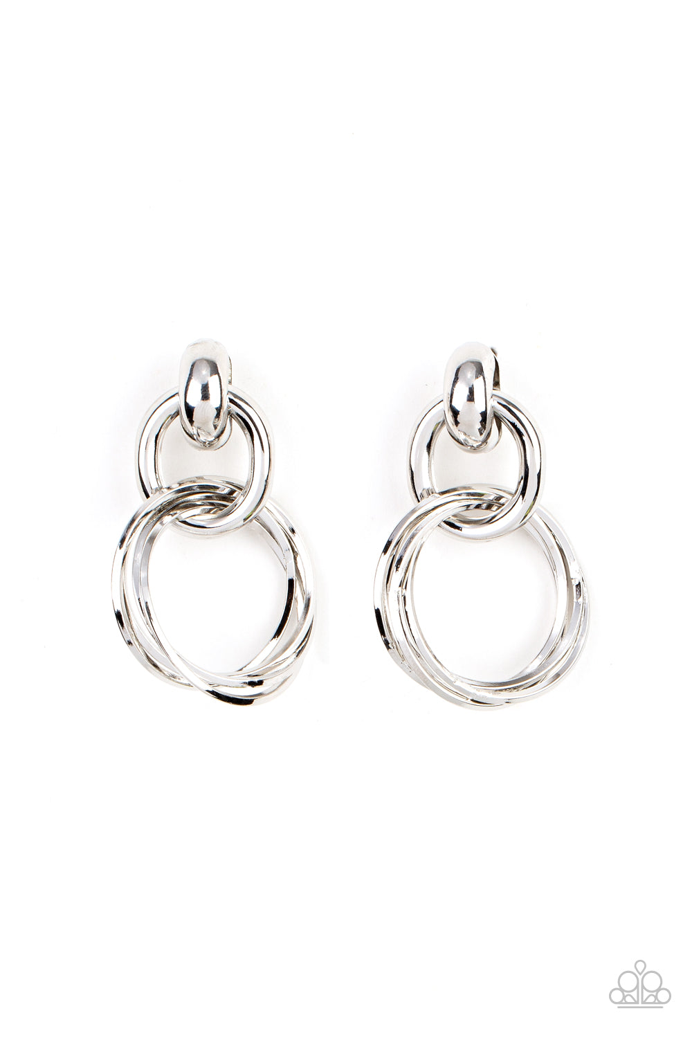 Dynamically Linked -Silver earrings
