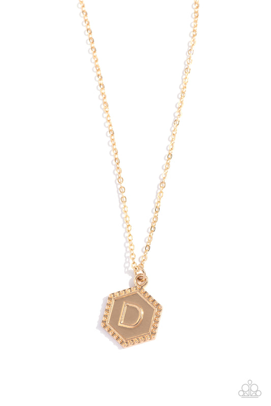 Emblematic Elegance - Gold - D Necklace