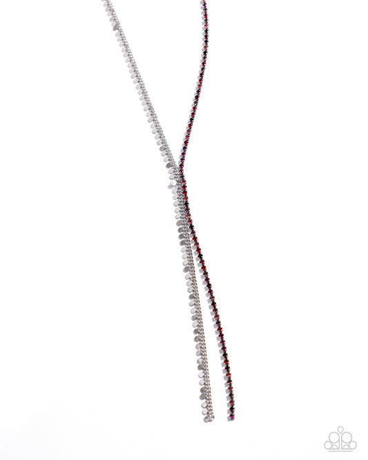 Elongated Eloquence - Red Necklace