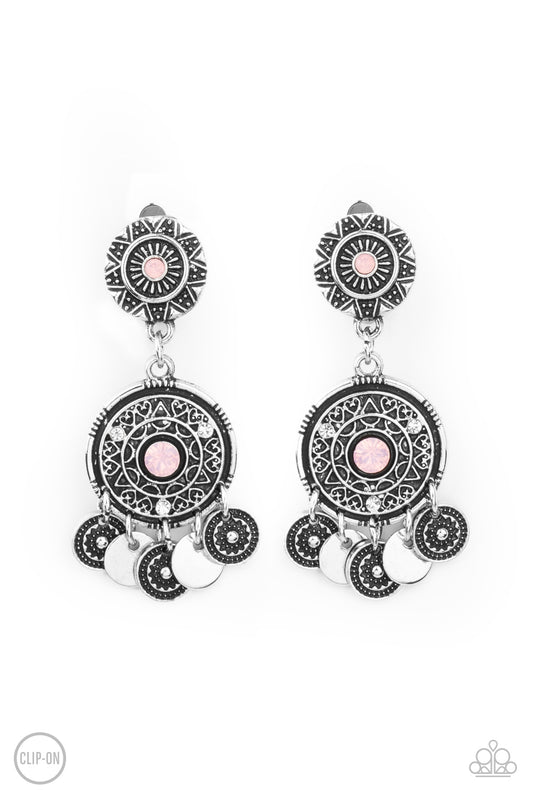 A DREAMCATCHER Come True - Clip On Pink Earrings