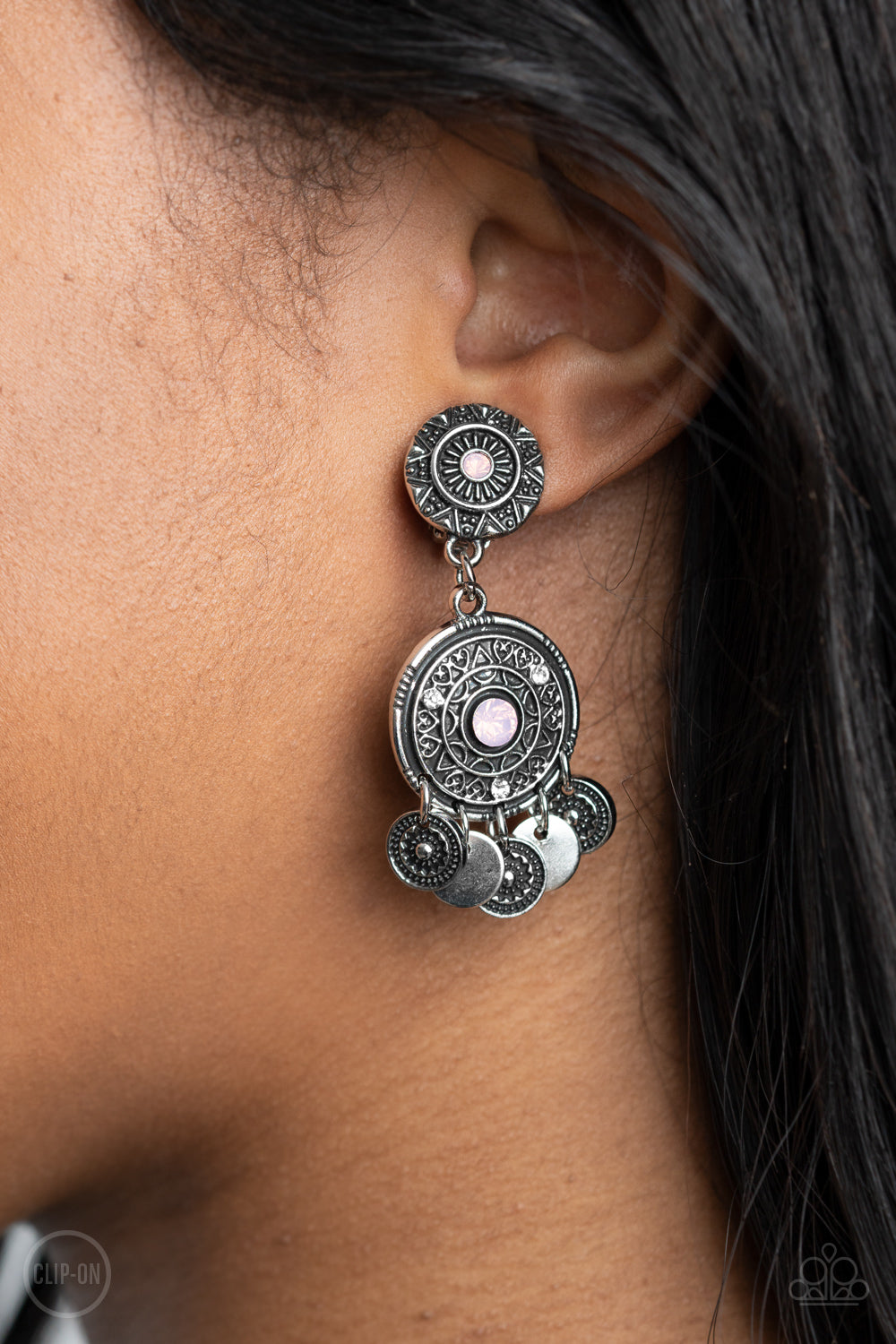 A DREAMCATCHER Come True - Clip On Pink Earrings