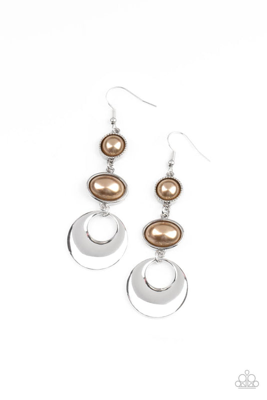 Bubbling To The Surface - Brown Earrings - PrettyZJewels