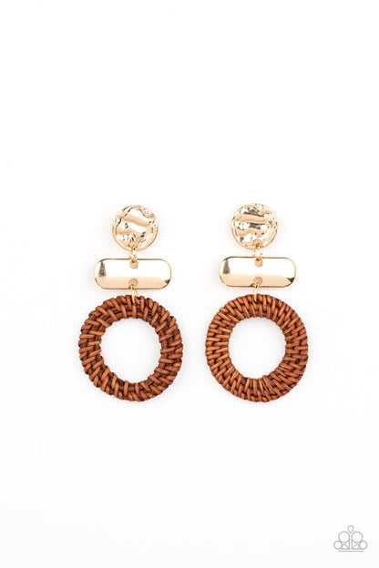 Woven Whimsicality - Gold Earrings