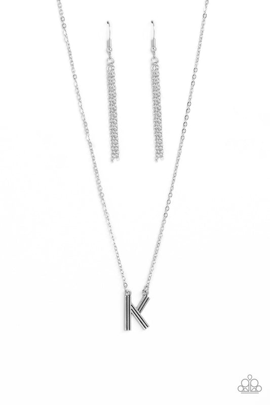 Leave Your Initials - Silver - K Necklace