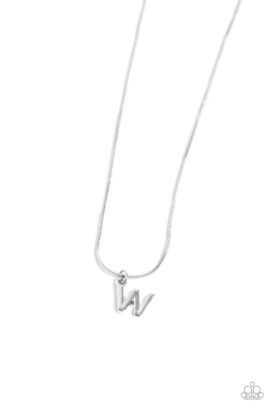 Seize the Initial - Silver - W Necklace